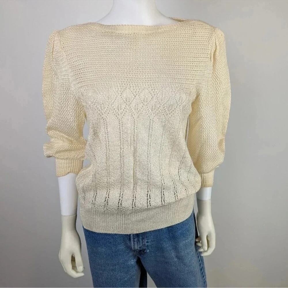 Vintage Piroli Elegant Cream Sweater for Women